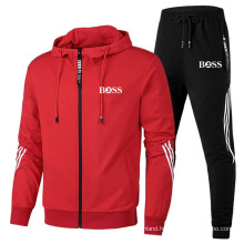 Men's casual Custom Track Suit Tracksuits 2 pieces loose sport running suit Sportswear Sweatsuit Jogger Set Zipper Hooded